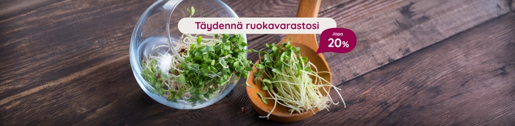 Täytä ruokakomerosi jopa 20 %